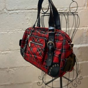 Living Dead Souls Beautiful bright red tartan print cloth purse